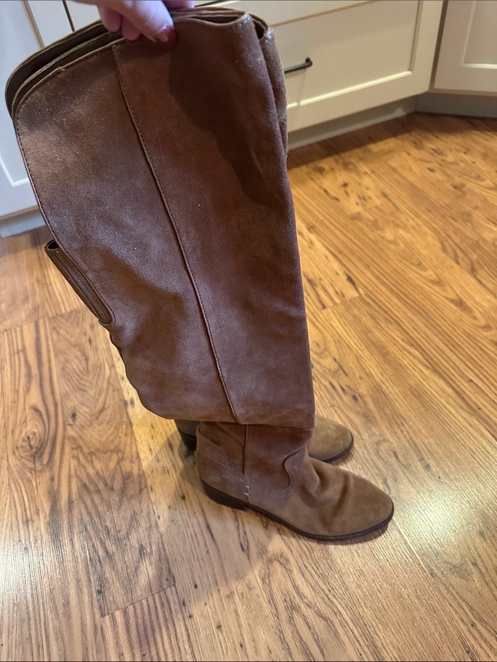Dolce Vita Chestnut Brown Suede Over-the-Knee Boots